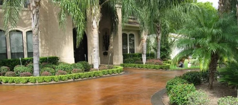 Hidden key concrete drive way Concrete Sidewalks